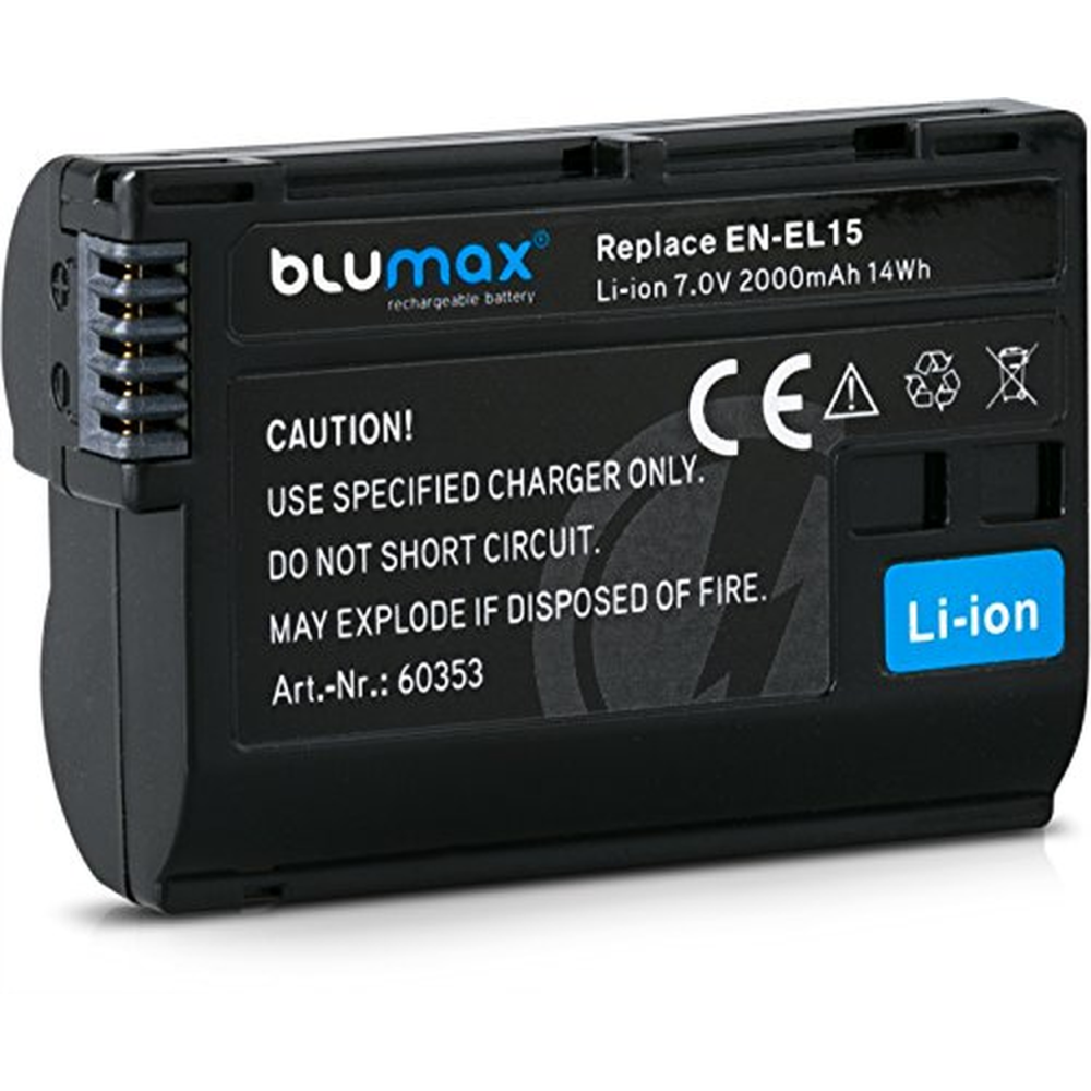 Blumax Akumulátor nahrazuje Nikon EN-EL15 EN-EL15a 2000mAh kompatibilní s DSLR D7200 D750 D500 D7000 D800 D810 D810e D600 D610 D